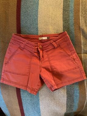Prana Coral Red Front-Pocket Women's Shorts